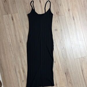 Wild Fable Black Ribbed Midi Dress